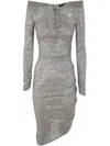 ELISABETTA FRANCHI LONG SLEEVES DRESS WITH PAILLETTES
