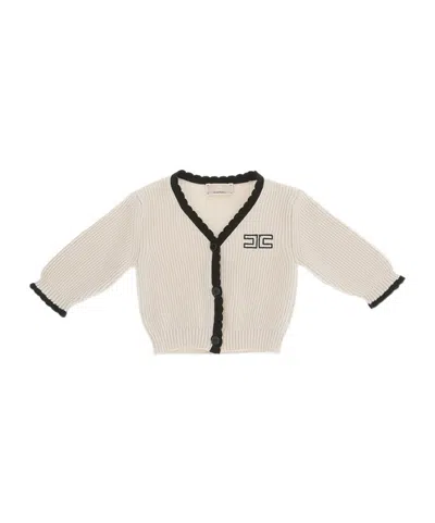 Elisabetta Franchi Long-sleeve Cardigan In Nude