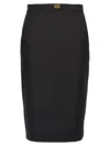 Elisabetta Franchi Longuette Skirt With Satin Side Bands