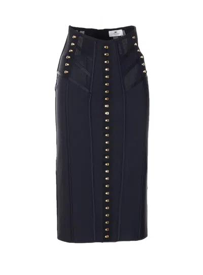 Elisabetta Franchi Longuette Skirt In Black