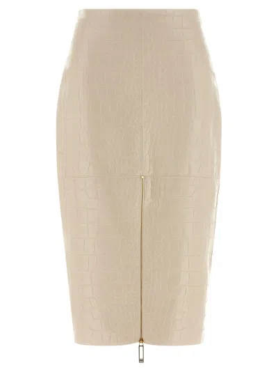 ELISABETTA FRANCHI LONGUETTE SKIRT SKIRTS WHITE