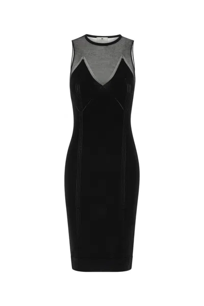 Elisabetta Franchi Longuette Sweater Gown For Women In Nero