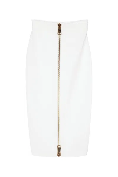 Elisabetta Franchi Longuette Sweater Skirt In Avorio