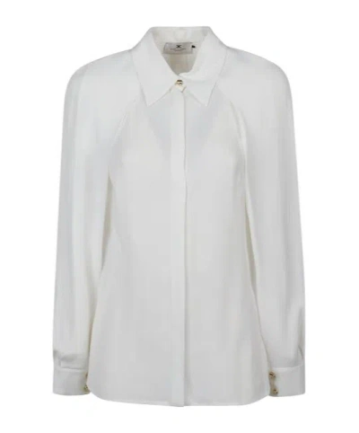 Elisabetta Franchi Loose Fit Blouse In White