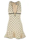 Elisabetta Franchi Lozenge Mini Dress In Multicolor