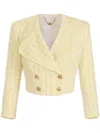 Elisabetta Franchi Lurex Blazer In Yellow