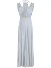 Elisabetta Franchi Lurex-detail Gown In Blue