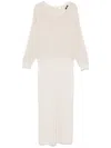 Elisabetta Franchi Lurex-detail Midi Dress In Neutrals