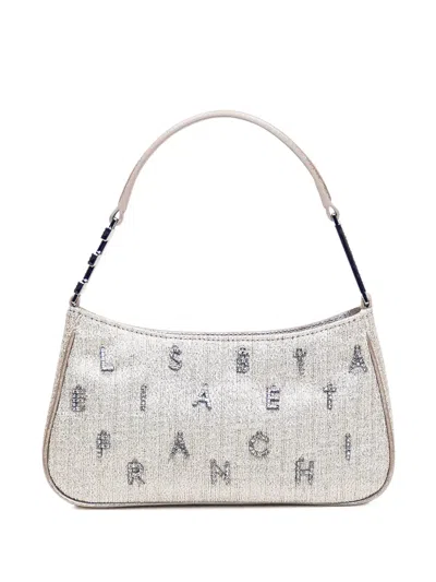 Elisabetta Franchi Lurex-detail Tweed Shoulder Bag In Grey