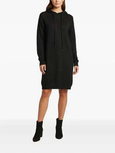 Pre-owned Elisabetta Franchi Lurex Hooded Mini Dress In Black