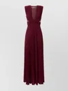 Elisabetta Franchi Lurex Jersey Dress Deep V-neckline In Red
