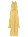 Elisabetta Franchi Lurex Jersey Maxi Dress In Gold