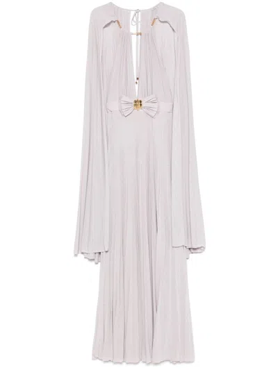 Elisabetta Franchi Lurex Maxi Dress In Purple