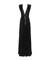 Elisabetta Franchi Lurex Pleated Maxi Dress In Black