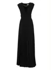 Elisabetta Franchi Long Sleeveless Dress With Deep V-neckline In Multi