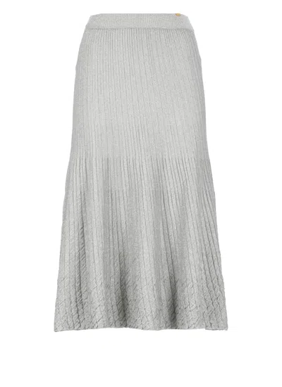Elisabetta Franchi Lurex Skirt In Grey