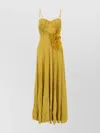 Elisabetta Franchi Lurex Stretch Evening Dress In Yellow