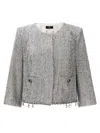 Elisabetta Franchi Lurex Tweed Cropped Jacket