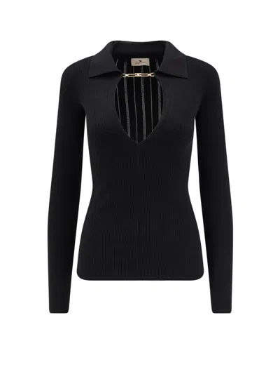 Elisabetta Franchi Lyocell Blend Sweater In Black
