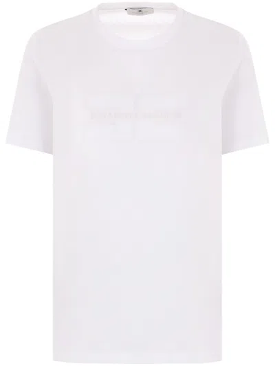 ELISABETTA FRANCHI CLASSIC T-SHIRT,MA00251E2 270 CHALK
