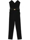 Elisabetta Franchi Strapless Jumpsuit With Waist Belt In Black
