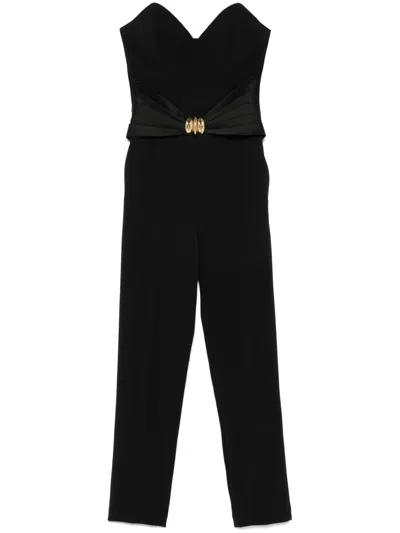 ELISABETTA FRANCHI MACRO-BOW CREPE JUMPSUIT