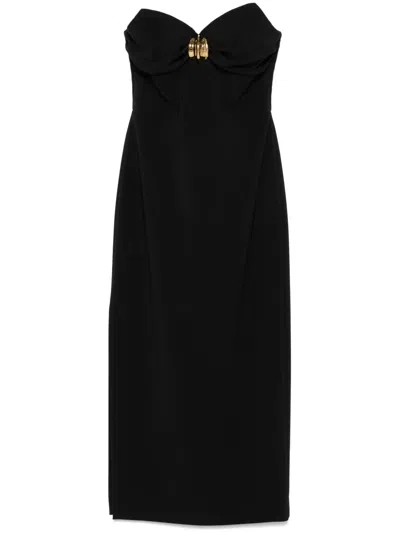 ELISABETTA FRANCHI MACRO-BOW CREPE MIDI DRESS