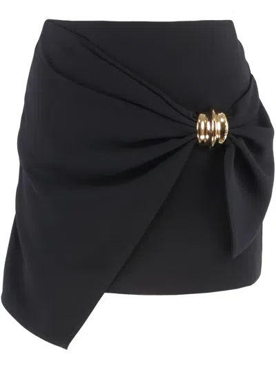 ELISABETTA FRANCHI MACRO-BOW CREPE MINI SKIRT