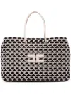 Elisabetta Franchi Madame Monogram Tote Bag In Neutrals