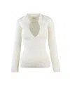 Elisabetta Franchi Polo-neck Chain-detail Top In White