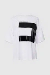 Elisabetta Franchi Jersey T-shirt With Macro Logo In Gesso