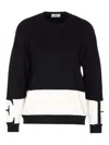 Elisabetta Franchi Inlaid Logos Colour-block Crewneck Sweater In Black