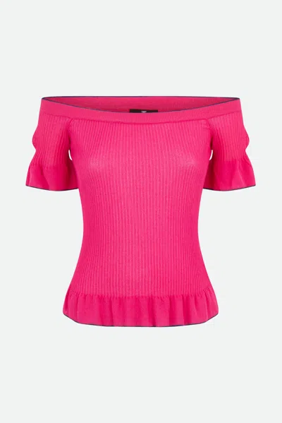 Elisabetta Franchi Maglia Rosa Barbie In Beige