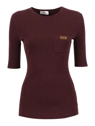 Elisabetta Franchi Maglia Tricot In Brown