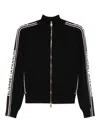 Elisabetta Franchi Zip-up High Neck Cardigan In Crema