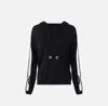 Elisabetta Franchi Side-stripe Hooded Jumper In Nero