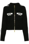 Elisabetta Franchi Logo-jacquard Hooded Cardigan In Nero