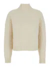 Elisabetta Franchi Wool Crewneck Sweater In Neutral