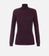 Elisabetta Franchi Wool Blend Turtle-neck Sweater In Purple