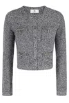Elisabetta Franchi Salepepe Bouclé Cardigan In Gray