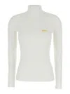 Elisabetta Franchi Ribbed Turtleneck Sweater In White