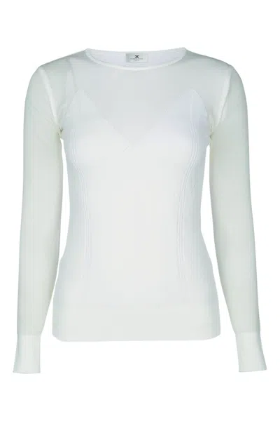 Elisabetta Franchi Crew-neck Sweater In White