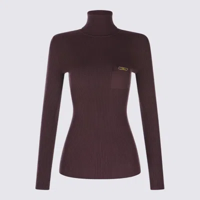 Elisabetta Franchi Dark Red Knitwear In Purple