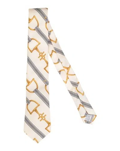 Elisabetta Franchi Man Ties & Bow Ties Ivory Size - Silk In White