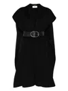 Elisabetta Franchi Mantle In Wool Fabric Double In Black