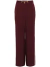 Elisabetta Franchi Red Wide-leg Trousers With High Waist In Ronoirburr
