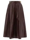 Elisabetta Franchi A-line Silhouette Skirt With Metallic Buckle Detail In Gray