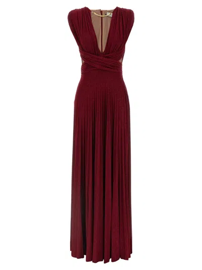 Elisabetta Franchi Maroon Red Carpet Dress In Burgundy