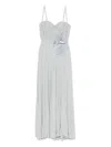 Elisabetta Franchi Maxi Dress With Sweetheart Neckline In Gray