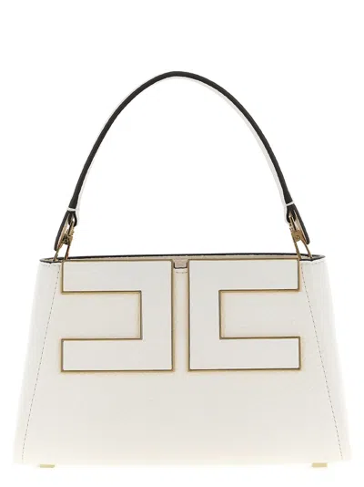Elisabetta Franchi Maxi Logo Handbag In White